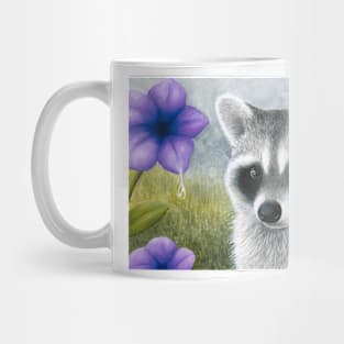 Raccoon 20 Purple Flower Mug